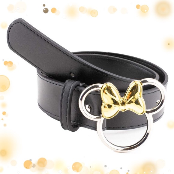 Minnie Mouse Black Silver Gold bow Belt - Picture 1 of 6